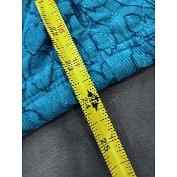 VTG Basic Editions Women's Quilted Corduroy Jacket Vest Size M Teal Floral - Picture 13 of 16